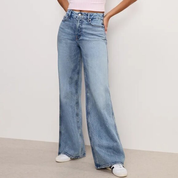 Good American Good Skate Wide Leg Jeans in Indigo - Picture 1 of 8